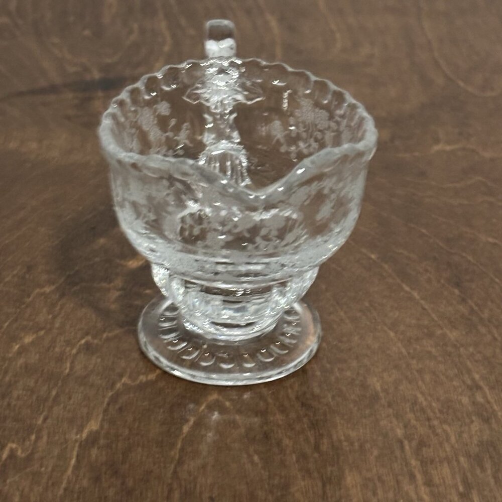 Fostoria Navarre Etched Pattern Creamer Replacement 3"x4" Glass - Picture 4 of 8